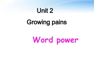 高中英语 Unit2 Growing pains-Word power课件 牛津版 课件