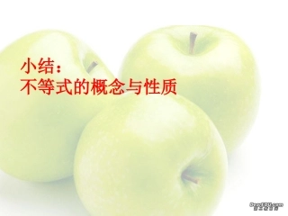 高二数学小结 不等式的概念与性质 新课标 人教版 课件