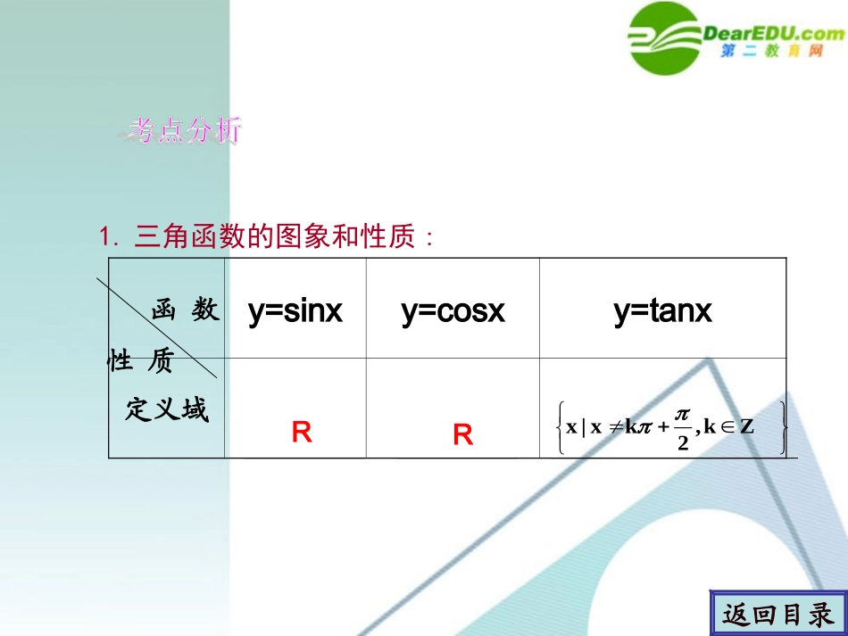 高考数学一轮复习 第3章(三角函数)三角函数的性质精品课件_第2页