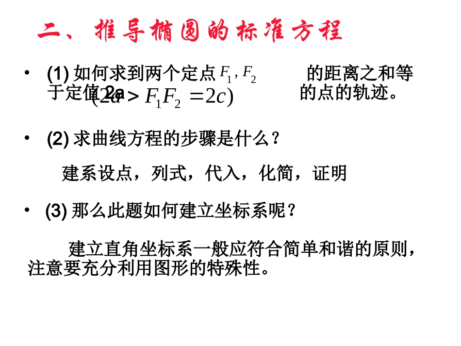高中数学 椭圆及其标准方程　教学课件 新人教A版必修5 课件_第3页