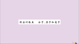 湖北省中考化学一轮复习 课后训练五 分子、原子和离子习题课件