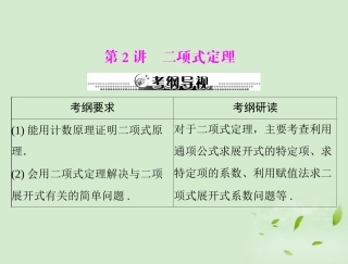 高考数学一轮复习 第十四章 第2讲 项式定理课件 理 课件