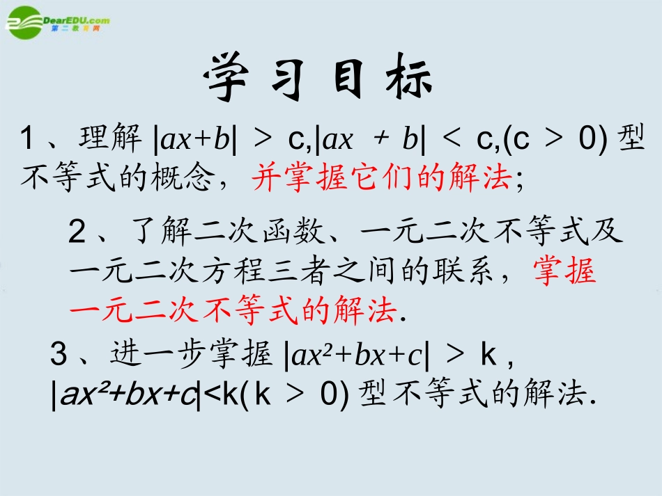 高二数学 第六章 6.4不等式解法举例(一)优秀课件_第2页