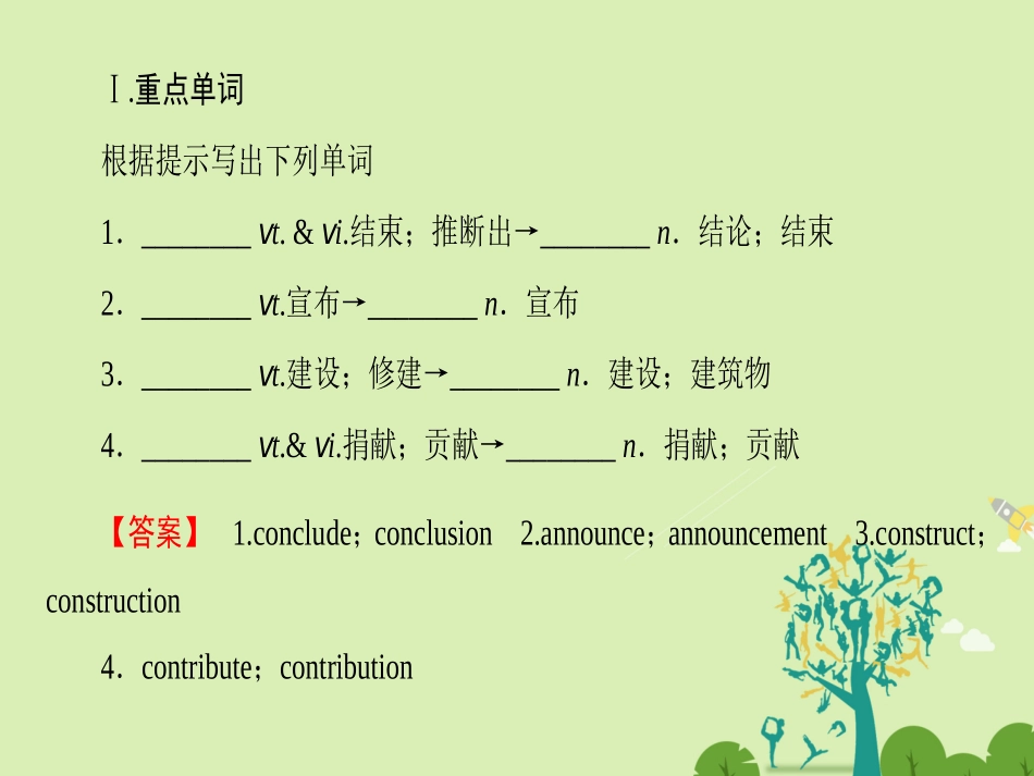 英语 Unit 1 Great Scientists单元尾 核心要点回扣课件 新人教版必修5 课件_第2页