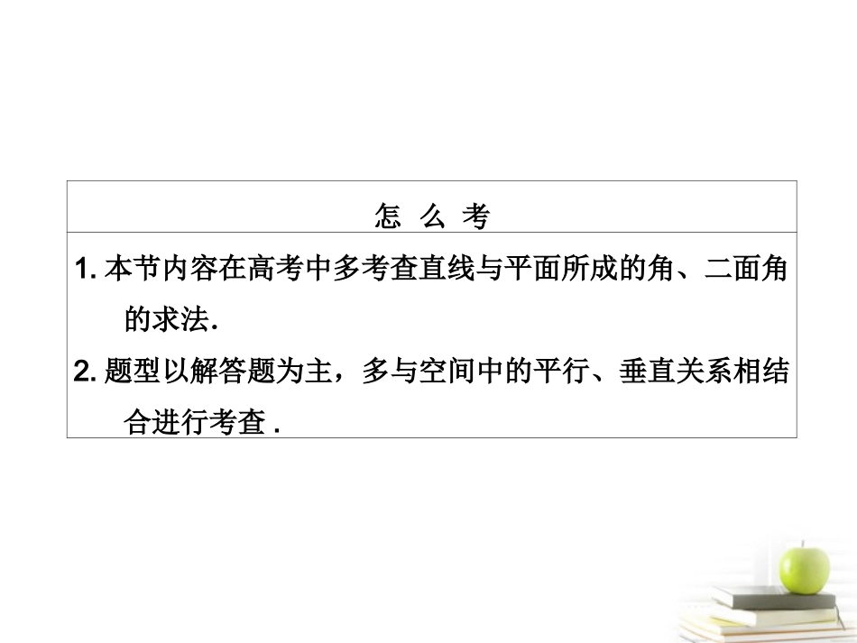高考数学 第七章第六节空间角课件 新人教A版 课件_第3页