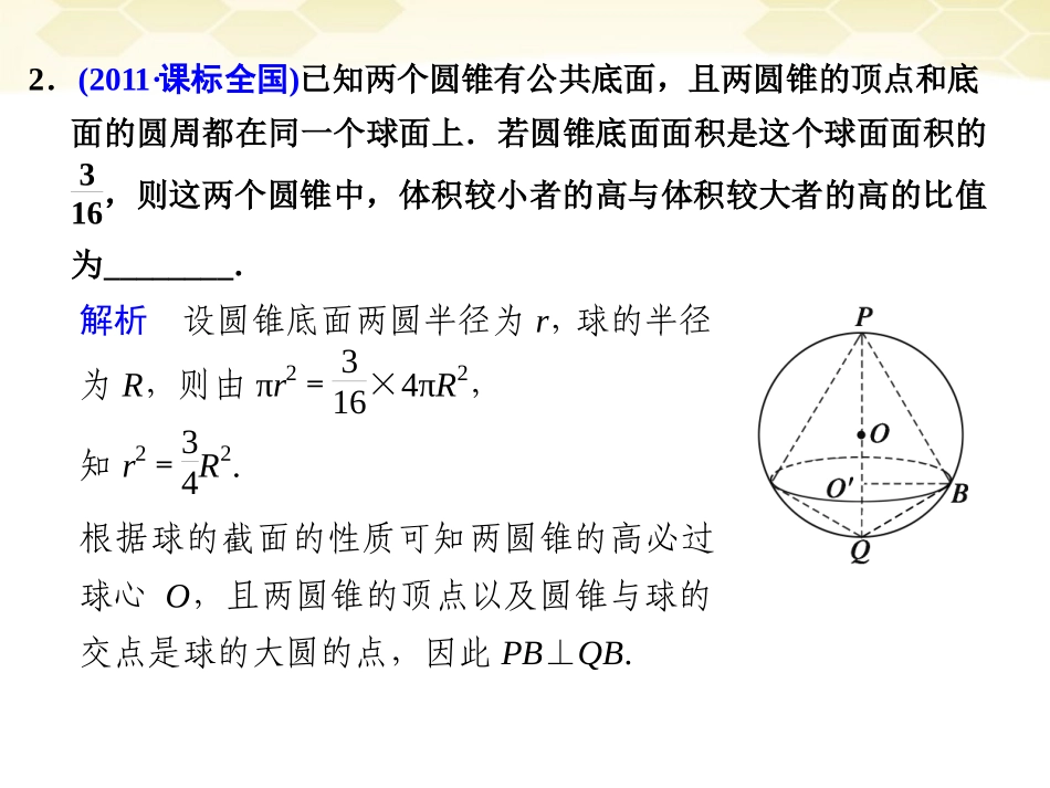 高考数学考前专题复习篇 主题五 立体几何 空间几何体5-1 课件_第2页