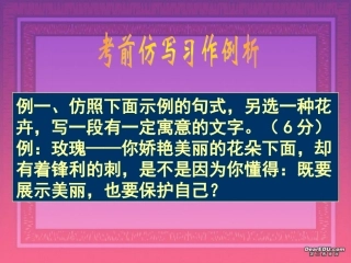 高三语文考前仿写习作例析课件 人教版 课件