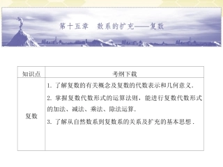 高考数学总复习 第十五章  数系的扩充 复数15课件 大纲人教版 课件