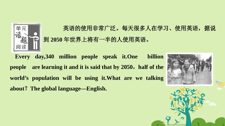 高中英语 Unit 2 English around the world单元话题阅读课件 新人教版必修1 课件_第2页