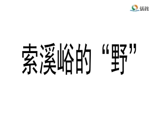 《索溪峪的“野”》优教课件