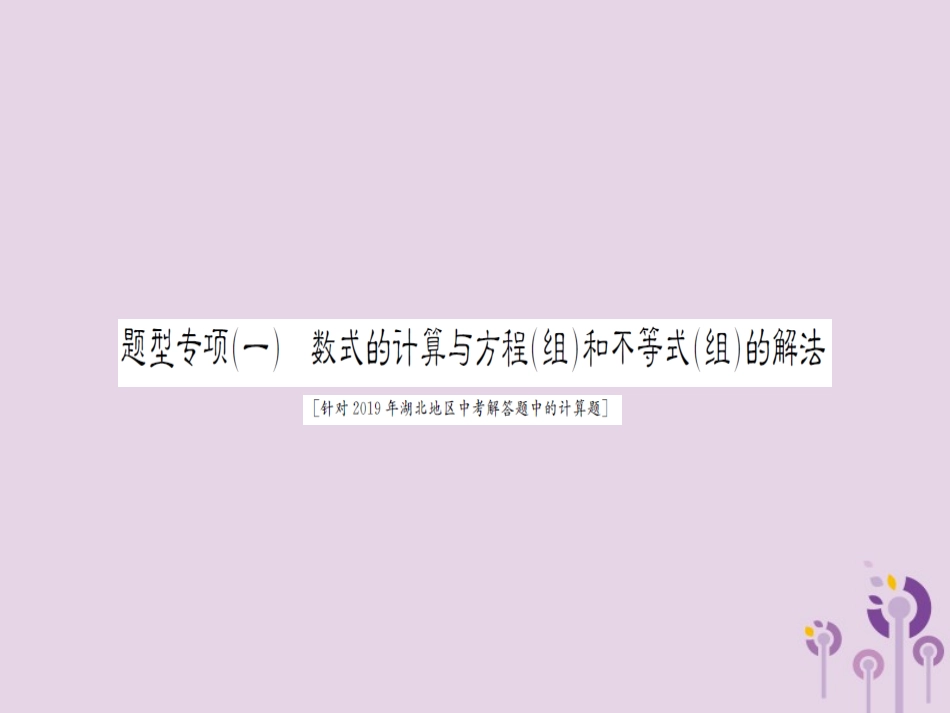 湖北省中考数学二轮复习 中档题题型专项突破(一)课件_第1页