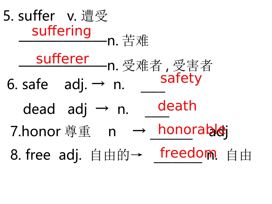 高中英语复习之单词短语转化新课标人教版必修一 试题_第3页