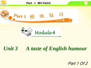 高中英语总复习 M4 Unit 3-1 A taste of English humour课件
