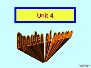 高二英语同步课件Unit4 A garden of poems 人教版 课件