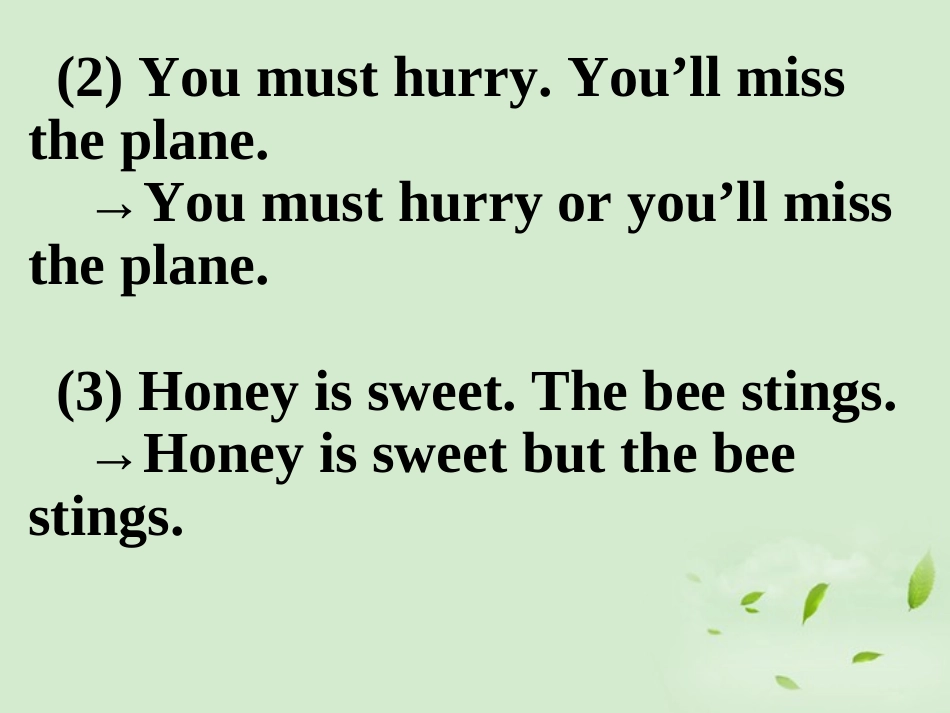 高考英语第一轮复习之写作技能提升 句子润色 简单句合并成复合句课件_第3页