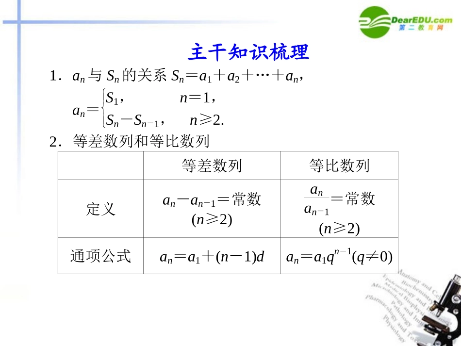 高考数学二轮复习 专题三第1讲等差数列、等比数列课件 理 大纲人教版 课件_第3页