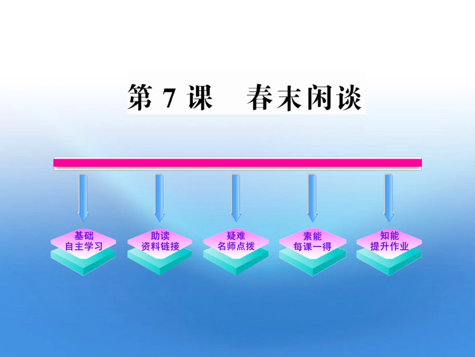 高中语文 7 春末闲谈课件 语文版必修5 课件_第1页