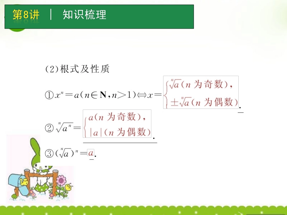 高考数学一轮单元复习 第8讲 指数与指数函数课件_第3页