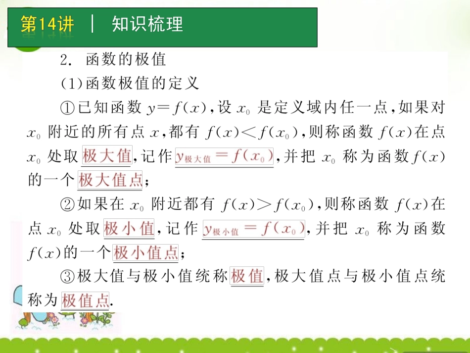 高考数学一轮单元复习 第14讲 导数的应用课件_第3页