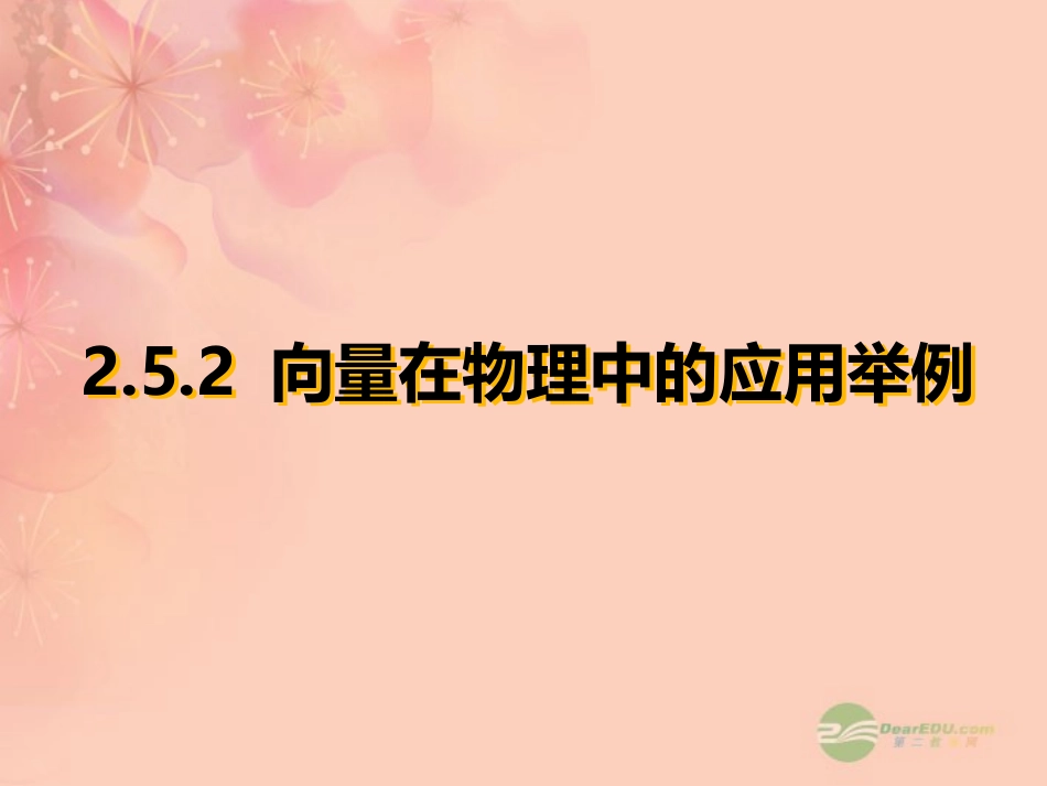 高一数学 25向量在物理中的应用举例课件_第1页