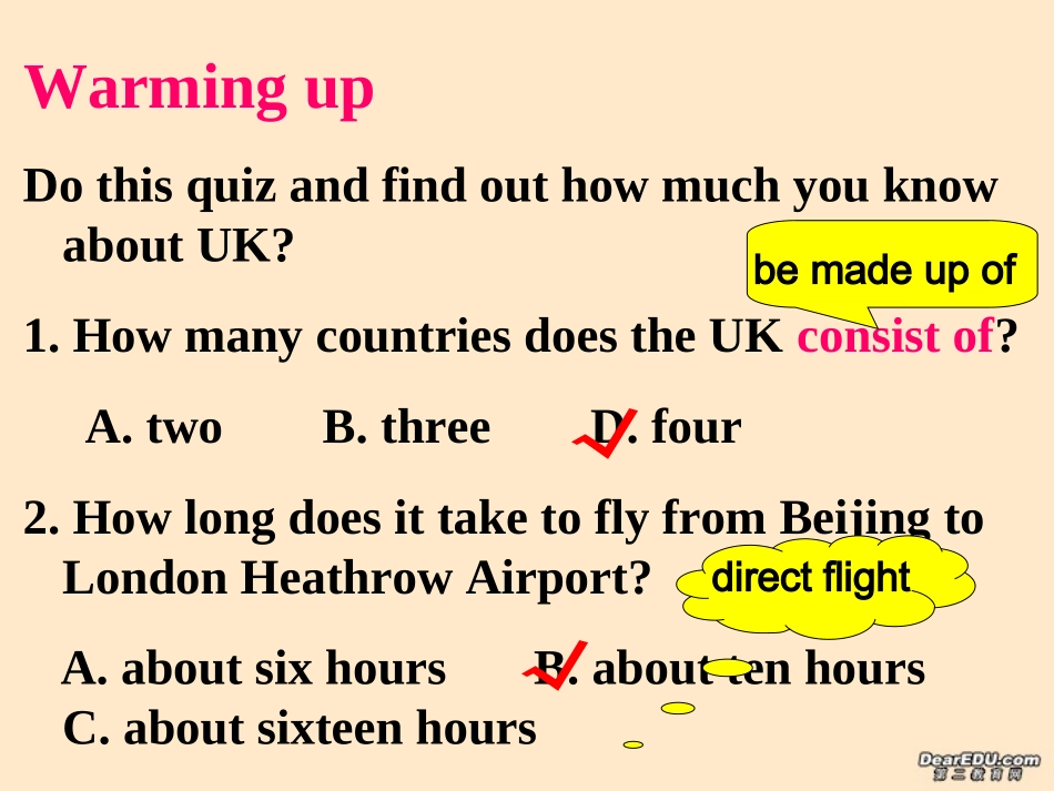 高中英语必修5 Unit2 Warming up Reading课件_第3页