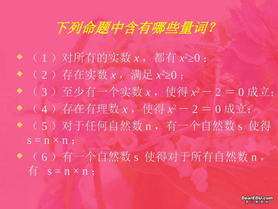 高二数学全称量词与存在量词 苏教版 课件_第3页