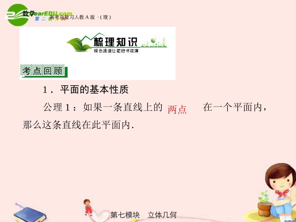 高三数学 第七模块 第3节空间点线面的位置关系课件 新人教A版 课件_第3页