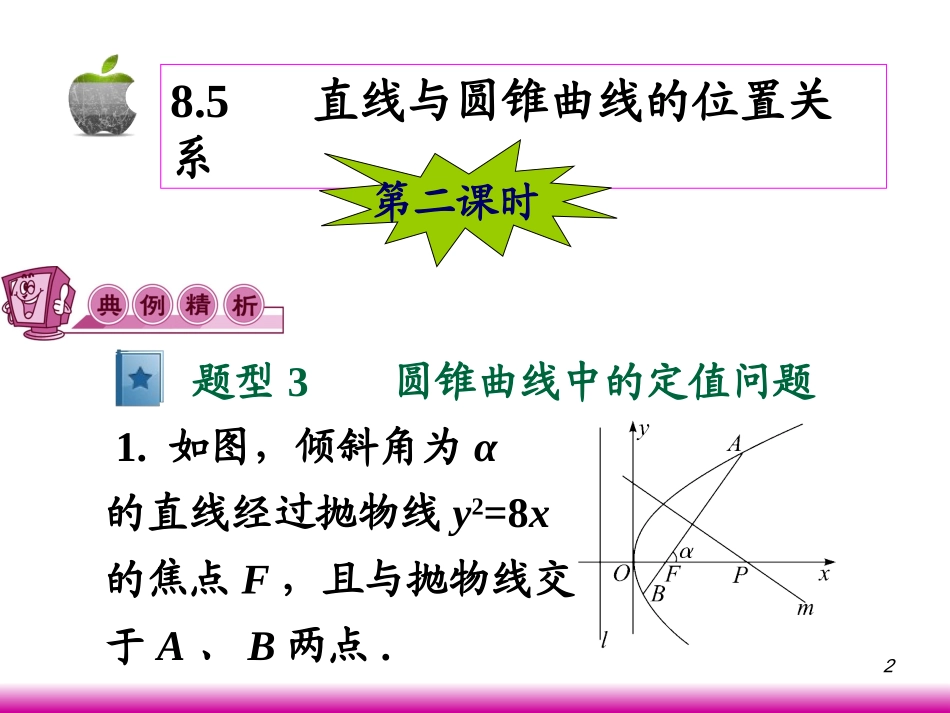 高考数学第一轮总复习8.5直线与圆锥曲线的位置关系(第2课时)课件 文 (广西专版) 课件_第2页