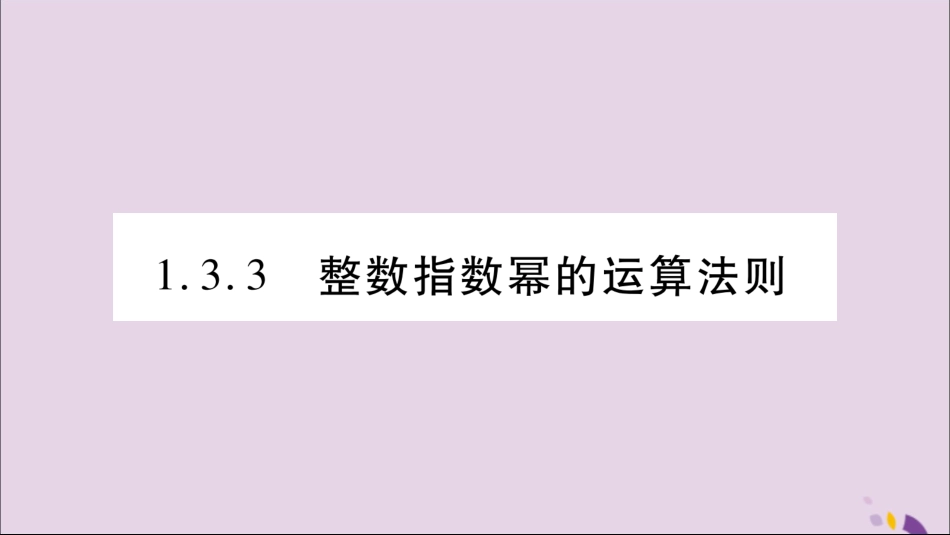 秋八年级数学上册 第1章 分式 1.3 整数指数幂 1.3.3 整数指数幂的运算法则习题课件 (新版)湘教版 课件_第1页