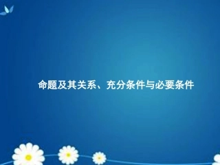 高考数学一轮复习 第一章 第二节 命题及其关系充分条件与必要条件课件 理 课件