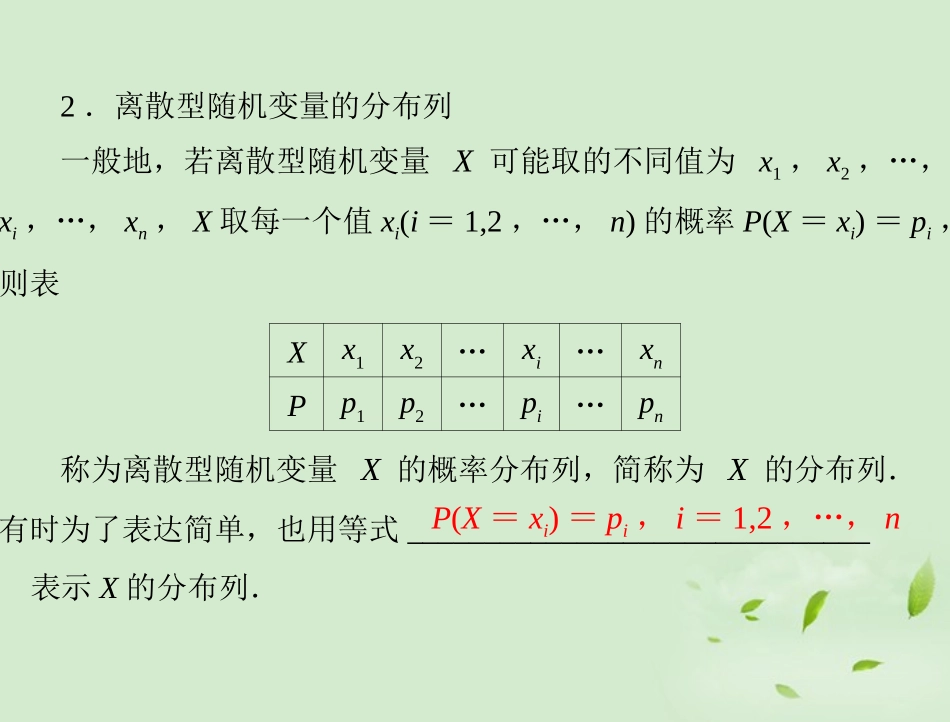 高考数学一轮复习 第十五章 第3讲 离散型随机变量及分布列课件 理 课件_第3页