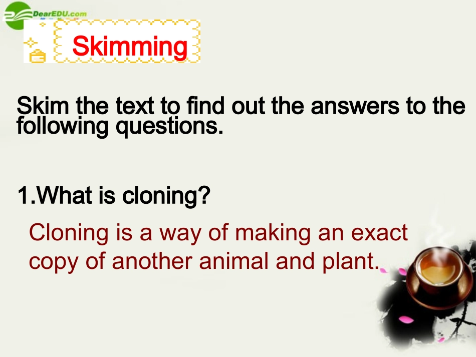 高中英语 Unit2(Cloning)课件人教版选修8 课件_第3页