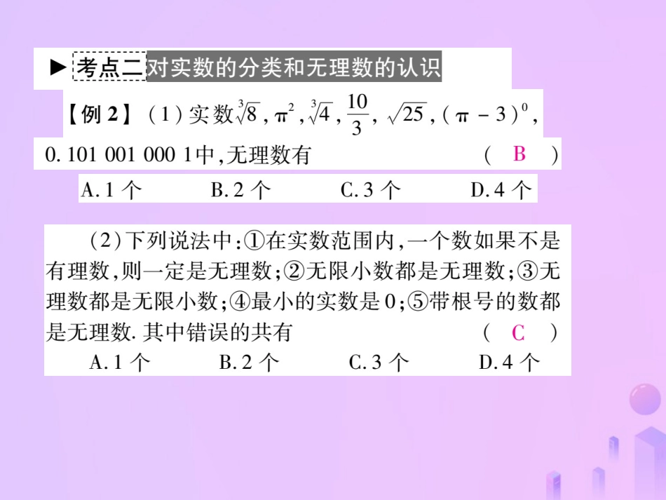 秋八年级数学上册 第二章 实数章末复习与小结作业课件 (新版)北师大版 课件_第3页