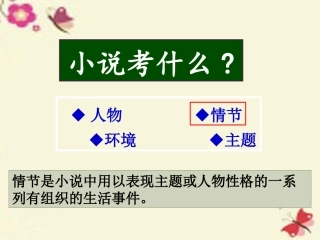 高考语文二轮复习小说阅读之情节课件