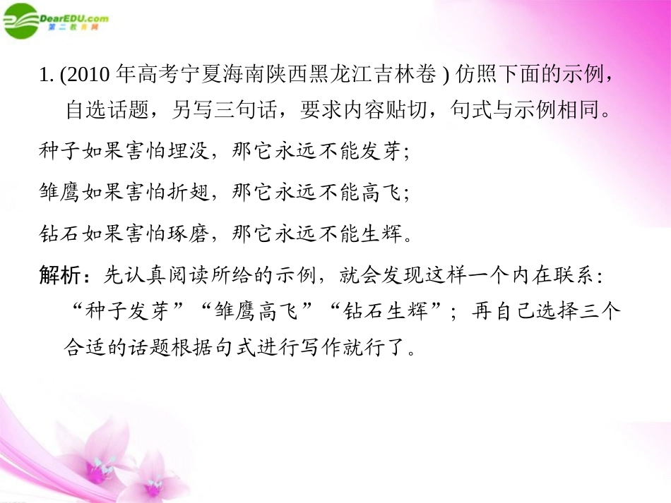 高考语文三轮总复习 五句式、修辞重点专题突破课件_第3页
