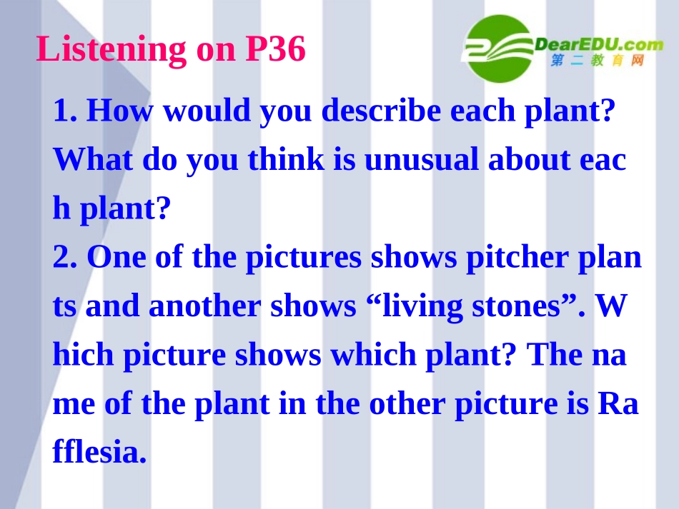 高中英语 Unit4Exploring plants-Listening课件 新人教选修9 课件_第2页