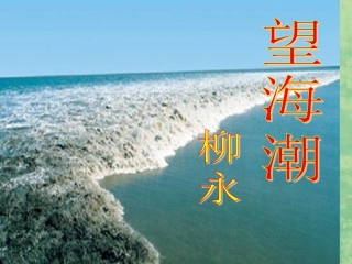 高中语文(第4课 柳永词两首之望海潮)课件 新人教版必修4 课件