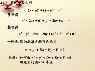 高中数学 412圆的一般方程课件 理 新人教A版必修2 课件