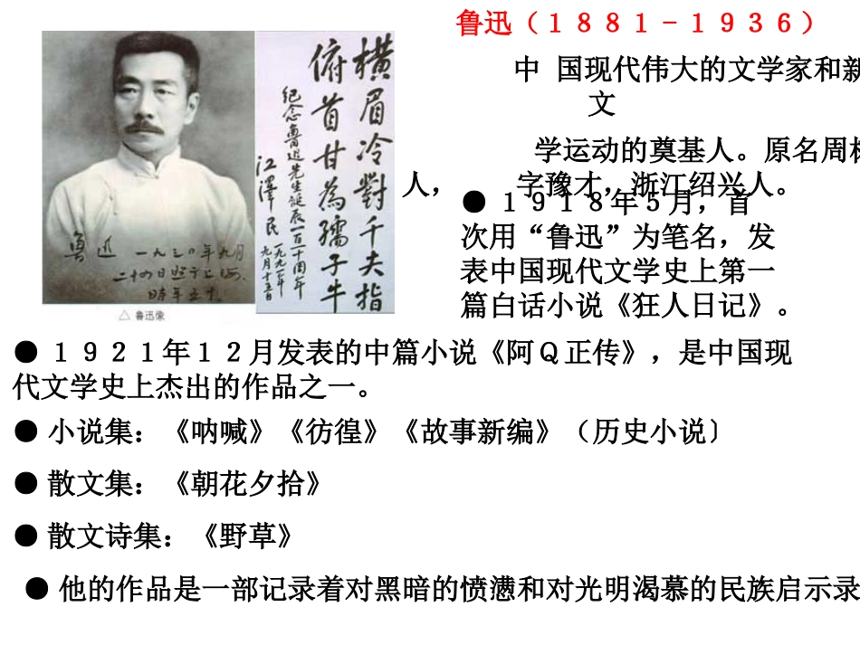 高二语文必修五(记念刘和珍君)-苏教版 ppt 课件_第3页