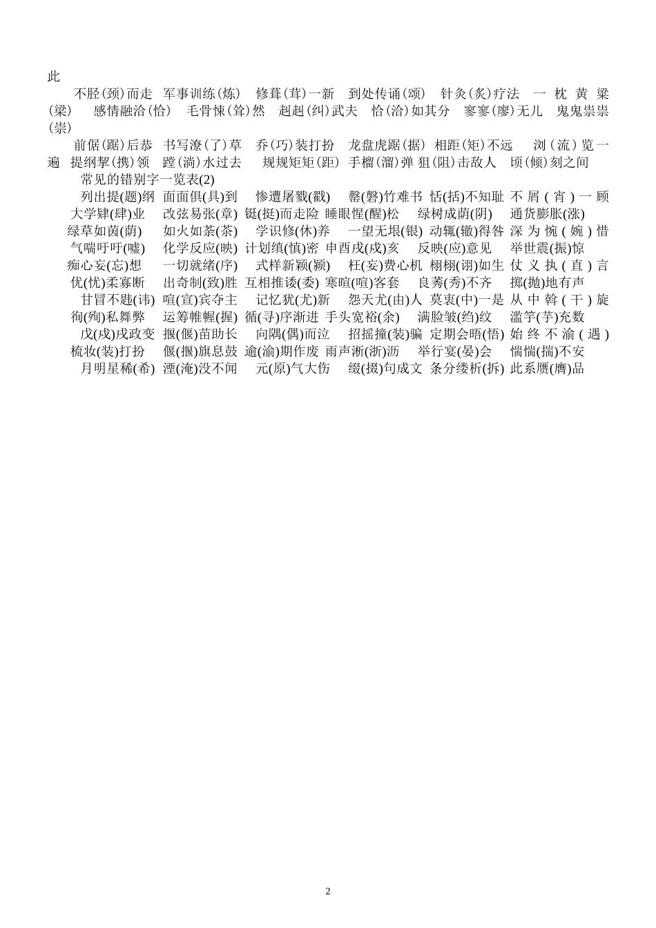 常见错别字一表(全)_第2页