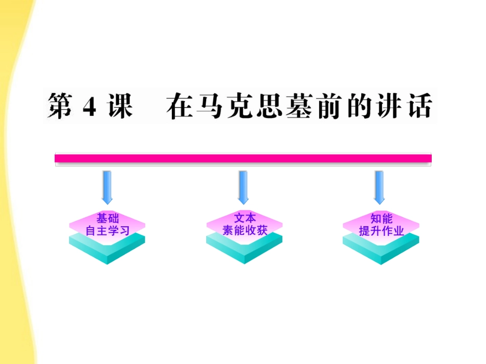 高中语文 4 在马克思墓前的讲话课件 鲁人教版必修1 课件_第1页