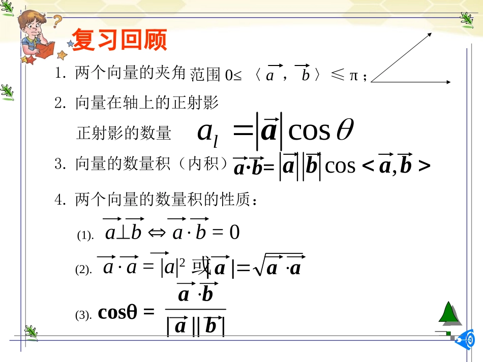 高中数学 232(向量数量积的运算律)课件 新人教B版必修4 课件_第2页
