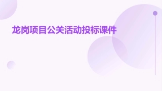 龙岗项目公关活动投标课件