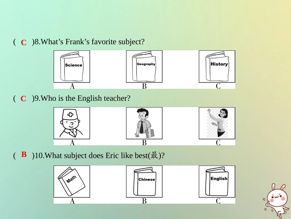 秋七年级英语上册 第十一套综合测试卷(Unit 9)习题课件 (新版)人教新目标版 课件_第3页