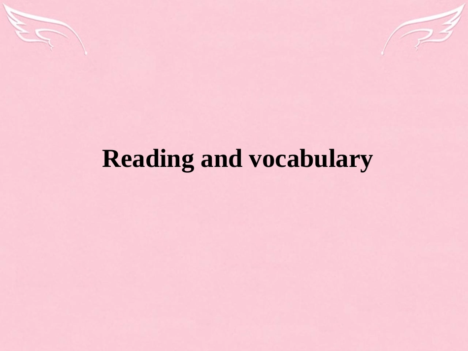 高中英语 Module 1 Our Body and Healthy Habits Reading课件 外研版必修2 课件_第1页