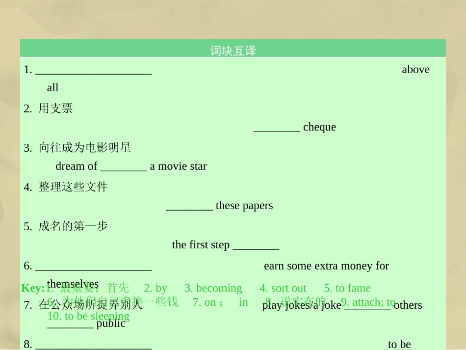 核按钮版高考英语一轮复习 Unit 5 Music考点突破课件 新人教版必修2 课件_第3页