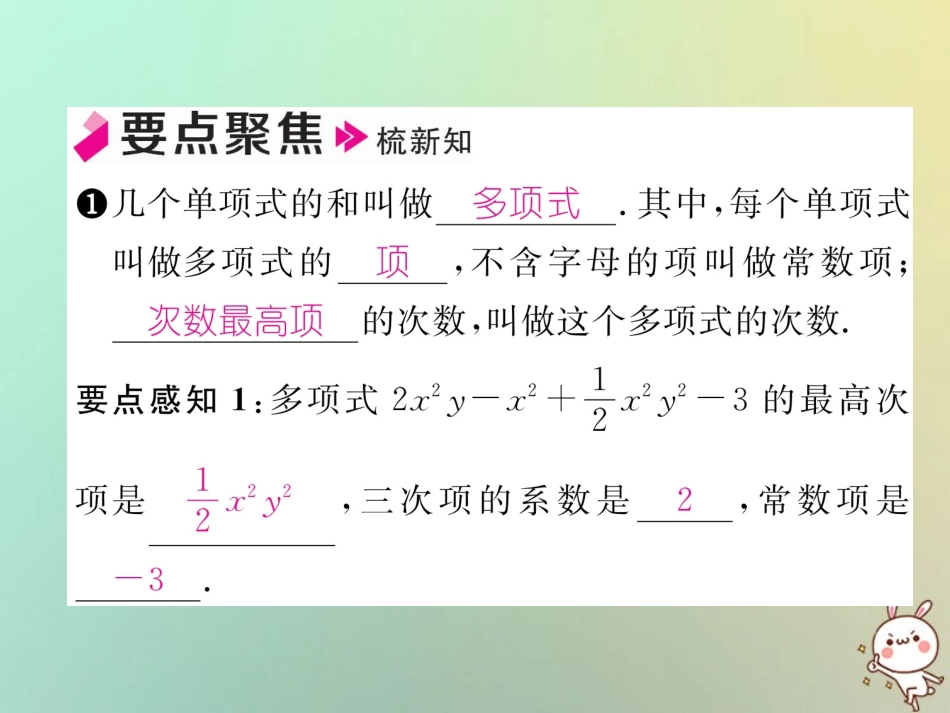 秋七年级数学上册 第二章 整式的加减 2.1 整式 第3课时 多项式及整式习题课件 (新版)新人教版 课件_第2页
