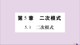 秋八年级数学上册 第5章 二次根式 5.1 二次根式 第1课时 二次根式的概念及性质习题课件 (新版)湘教版 课件