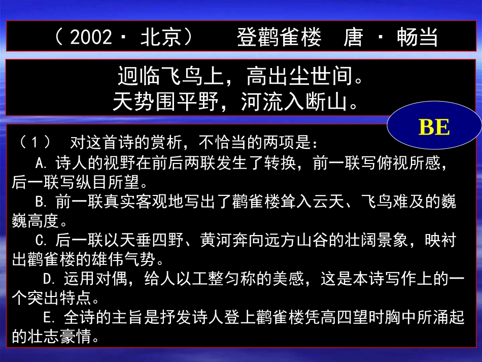 高三语文高考第一轮复习诗歌鉴赏课件_第2页