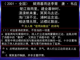高三语文高考第一轮复习诗歌鉴赏课件